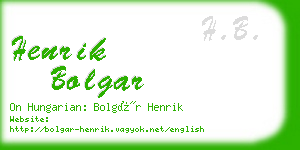 henrik bolgar business card